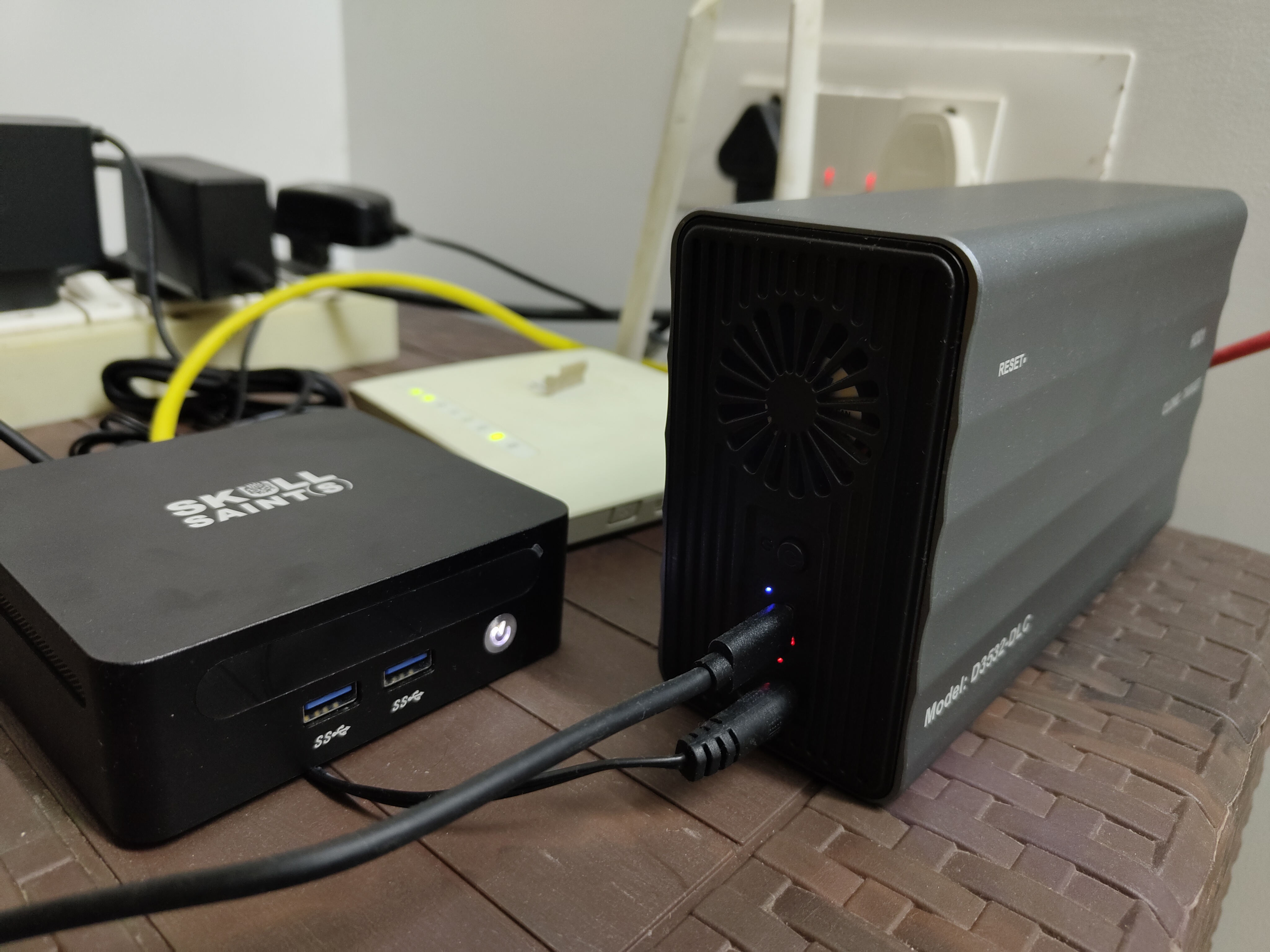 My homelab mini PC and Pibox dual bay enclosure